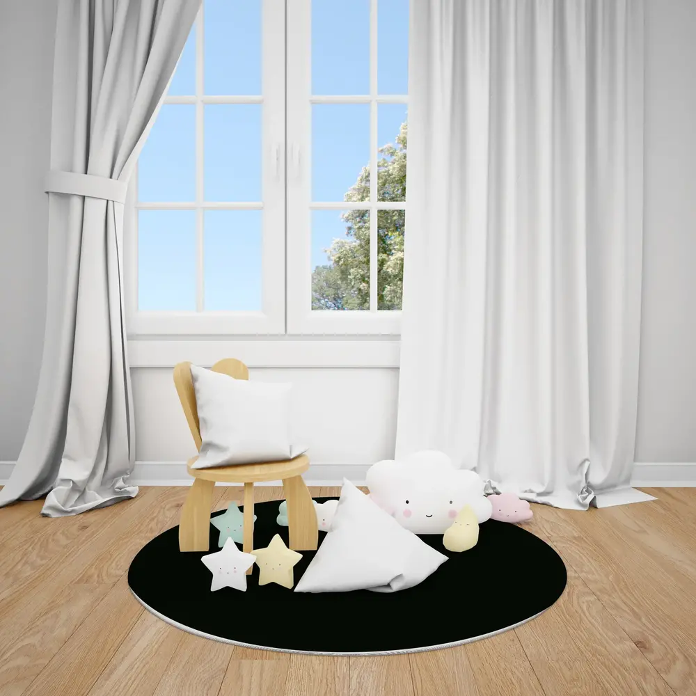UNI kleed vinyl rond | Zwart UNI kleed vinyl rond | Zwart