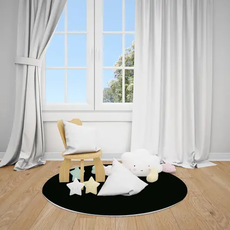 UNI kleed vinyl rond | Zwart UNI kleed vinyl rond | Zwart