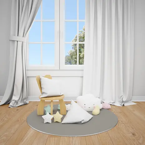 UNI kleed vinyl rond | Licht Grijs UNI kleed vinyl rond | Licht Grijs