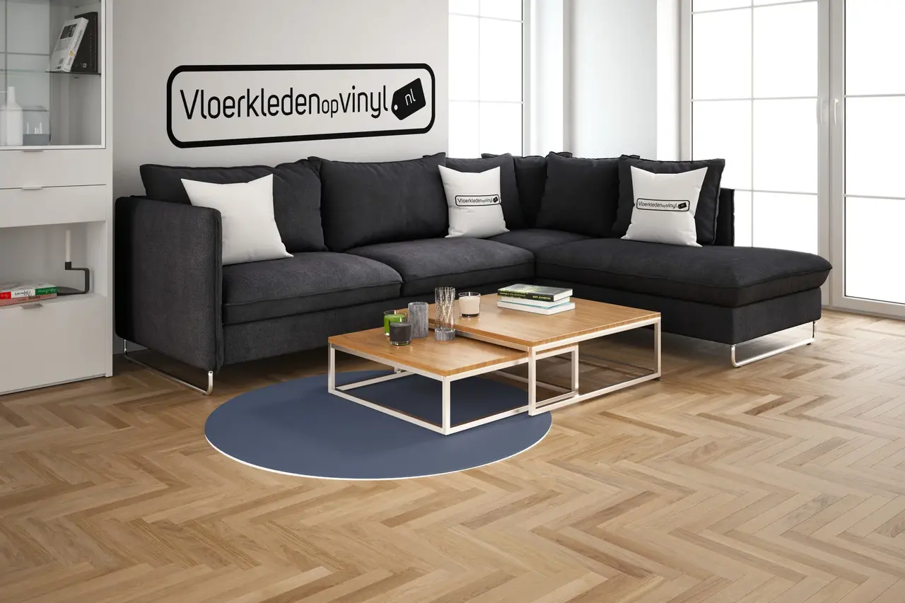 UNI Vinylboden rund | Blau UNI Vinylboden rund | Blau