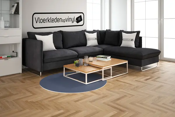 floorevents.com UNI kleed vinyl rond | Blauw