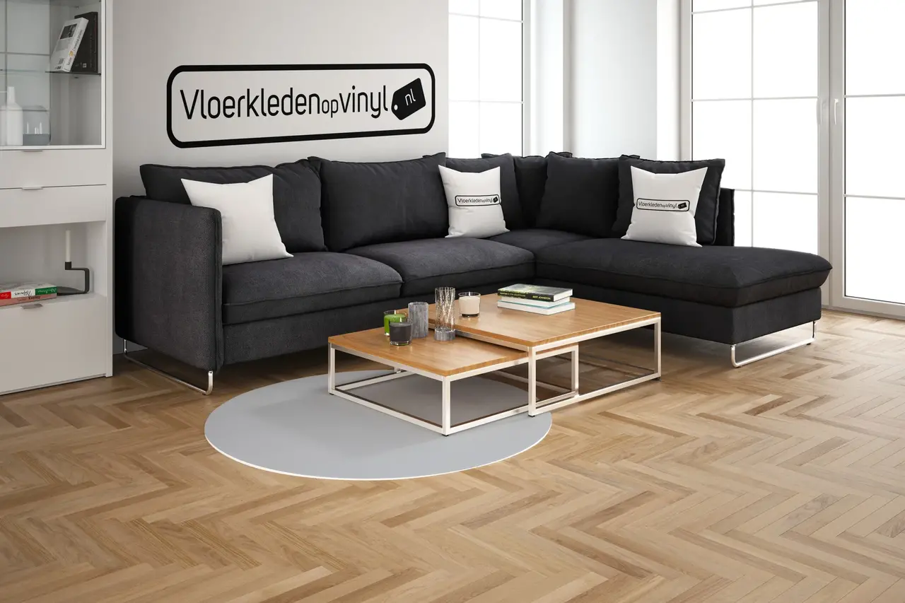 floorevents.com UNI kleed vinyl rond | Licht Blauw