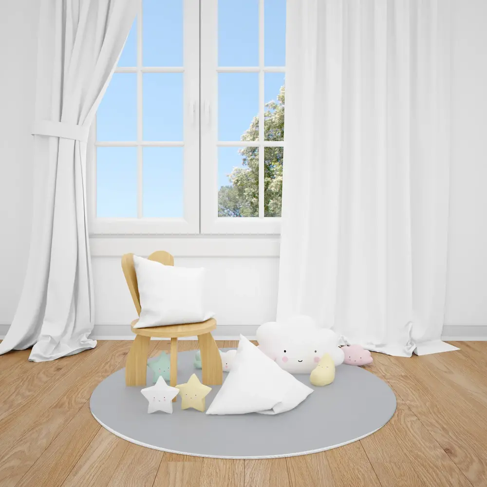floorevents.com UNI kleed vinyl rond | Licht Blauw