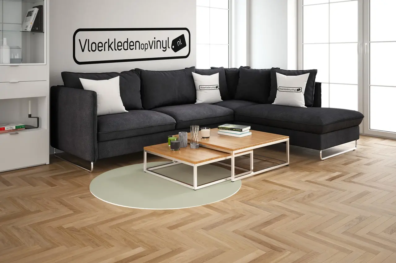 UNI kleed vinyl rond | Mint Groen UNI kleed vinyl rond | Mint Groen