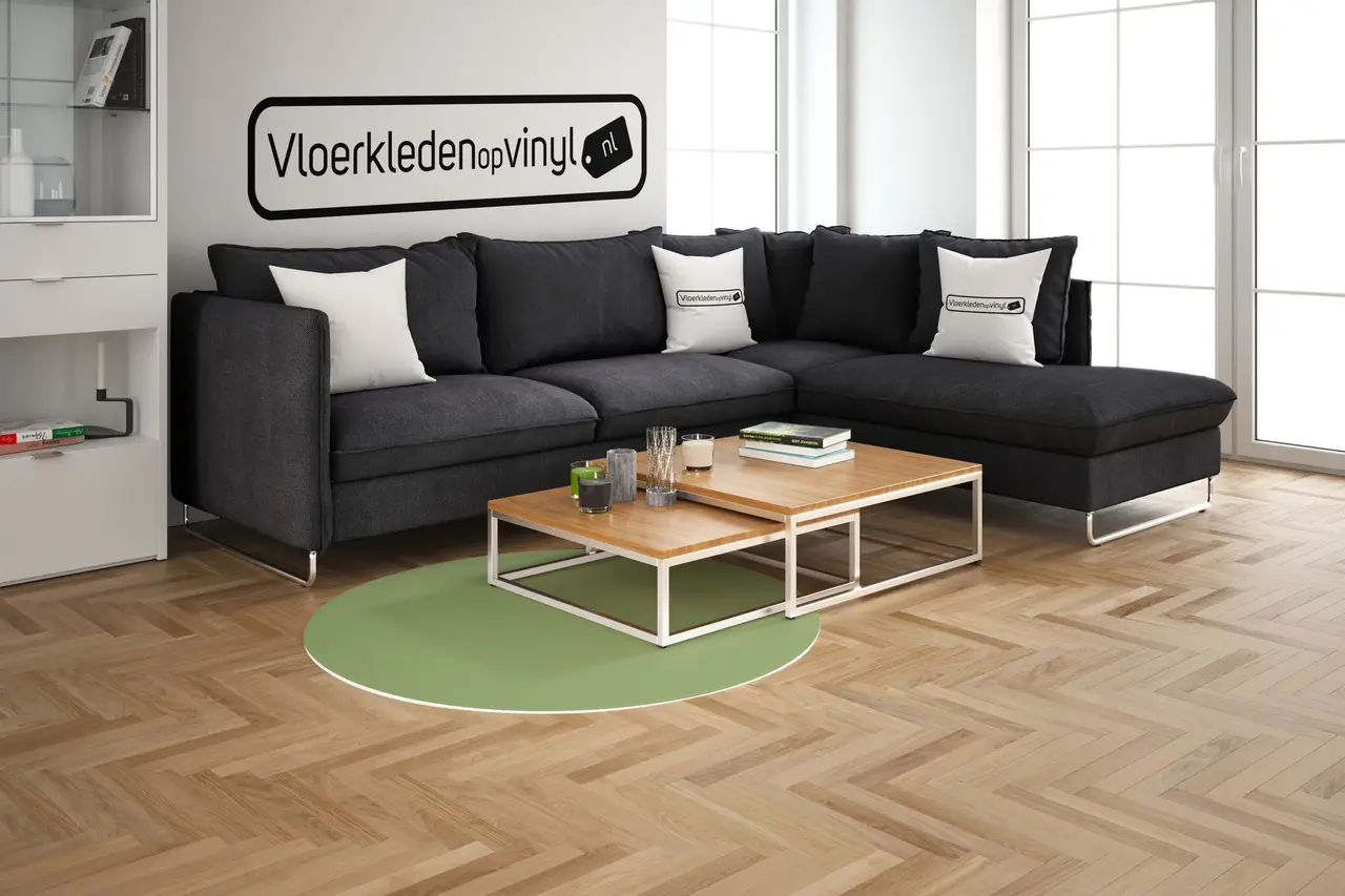 floorevents.com UNI kleed vinyl rond | Groen
