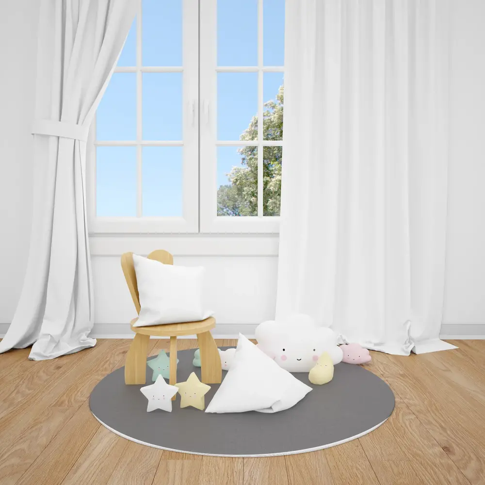 UNI kleed vinyl rond | Grijs UNI kleed vinyl rond | Grijs