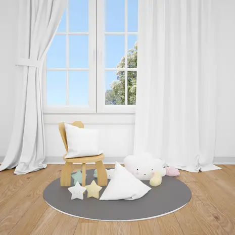 UNI kleed vinyl rond | Grijs UNI kleed vinyl rond | Grijs