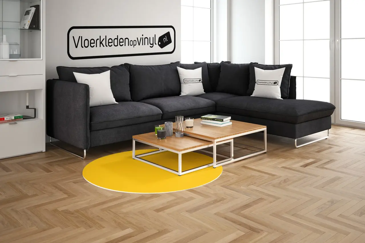 UNI tablecloth vinyl round | Yellow UNI tablecloth vinyl round | Yellow