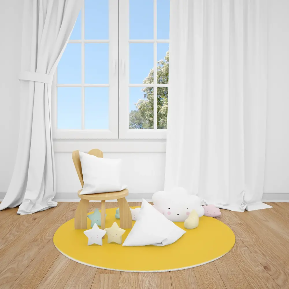 UNI tablecloth vinyl round | Yellow UNI tablecloth vinyl round | Yellow