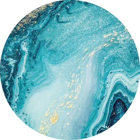 floorevents.com Vloerkleed vinyl rond | Blue lagoon