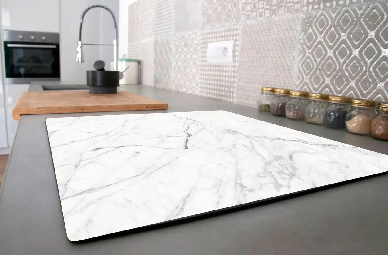 Inductie beschermer  | white marmer Inductie beschermer  | white marmer