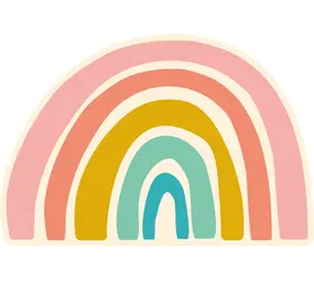 Vinyl rug round | Rainbow Vinyl rug round | Rainbow