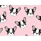 children's room rug vinyl | Frenchie pink children's room rug vinyl | Frenchie pink