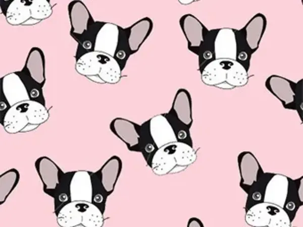 kinderkamerkleed vinyl | Frenchie roze kinderkamerkleed vinyl | Frenchie roze