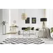 Vloerkleed vinyl | Marmer visgraat - zwart/wit Vloerkleed vinyl | Marmer visgraat - zwart/wit