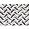 Vloerkleed vinyl | Marmer visgraat - zwart/wit
