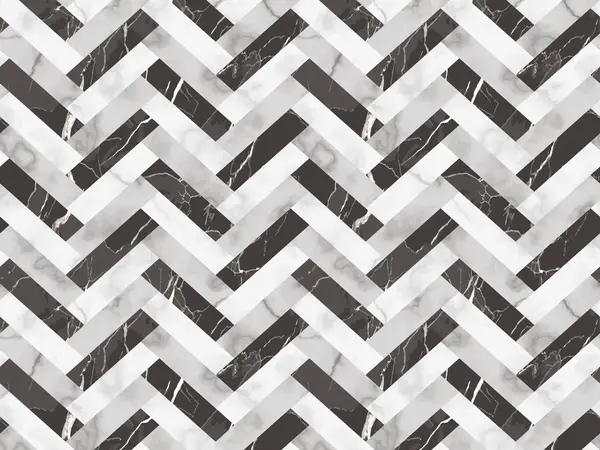 Vinyl rug | Marble herringbone - black/white Vinyl rug | Marble herringbone - black/white