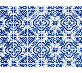 Induction protector  | Blue tiles tulips Induction protector  | Blue tiles tulips