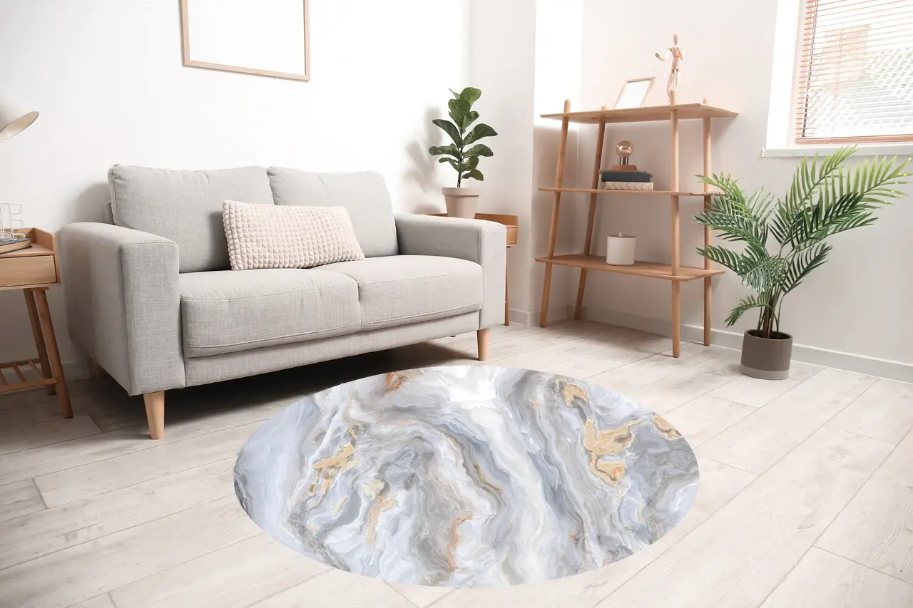 floorevents.com Vinylboden rund | Funkelnder Marmor