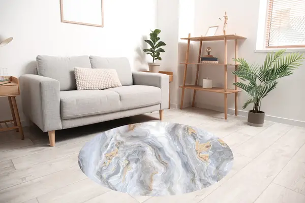 floorevents.com Vinyl round rug | Sparkling marble