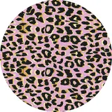Round vinyl rug | Pink P Round vinyl rug | Pink P