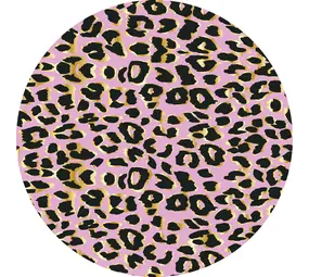 Round vinyl rug | Pink P Round vinyl rug | Pink P
