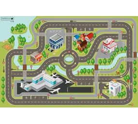 Spielteppich Vinyl | Autoteppich Stadt Spielteppich Vinyl | Autoteppich Stadt