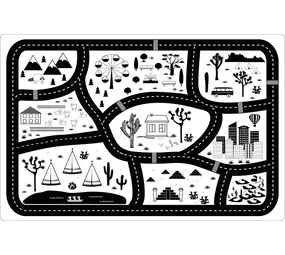 Speelkleed vinyl | stad zwart/wit Speelkleed vinyl | stad zwart/wit