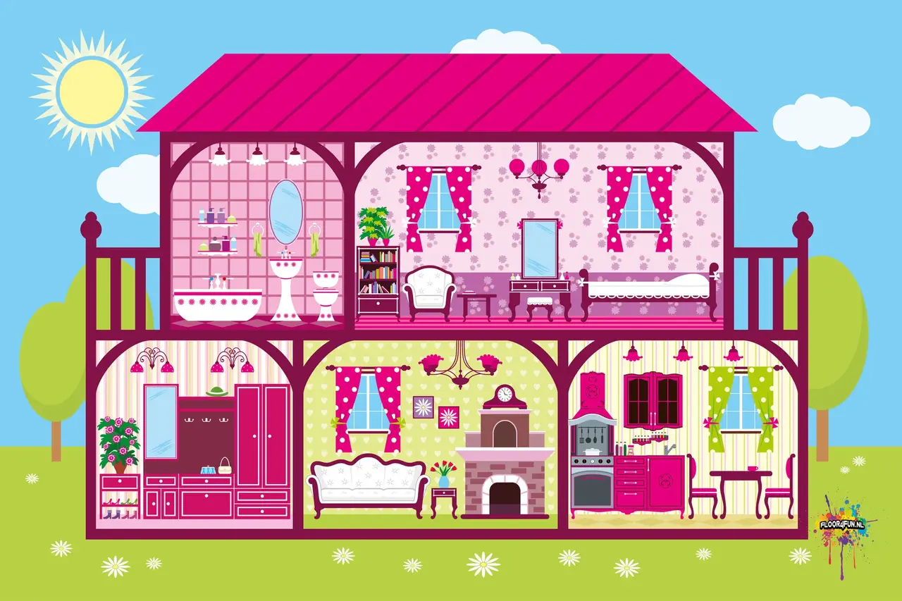 Spielteppich Vinyl | Puppenhaus Spielteppich Vinyl | Puppenhaus