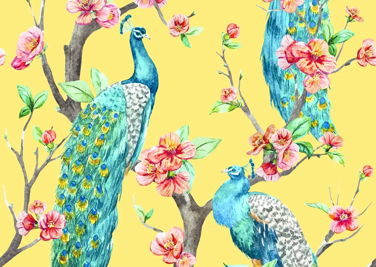 Placemat vinyl | Tropical paradise yellow