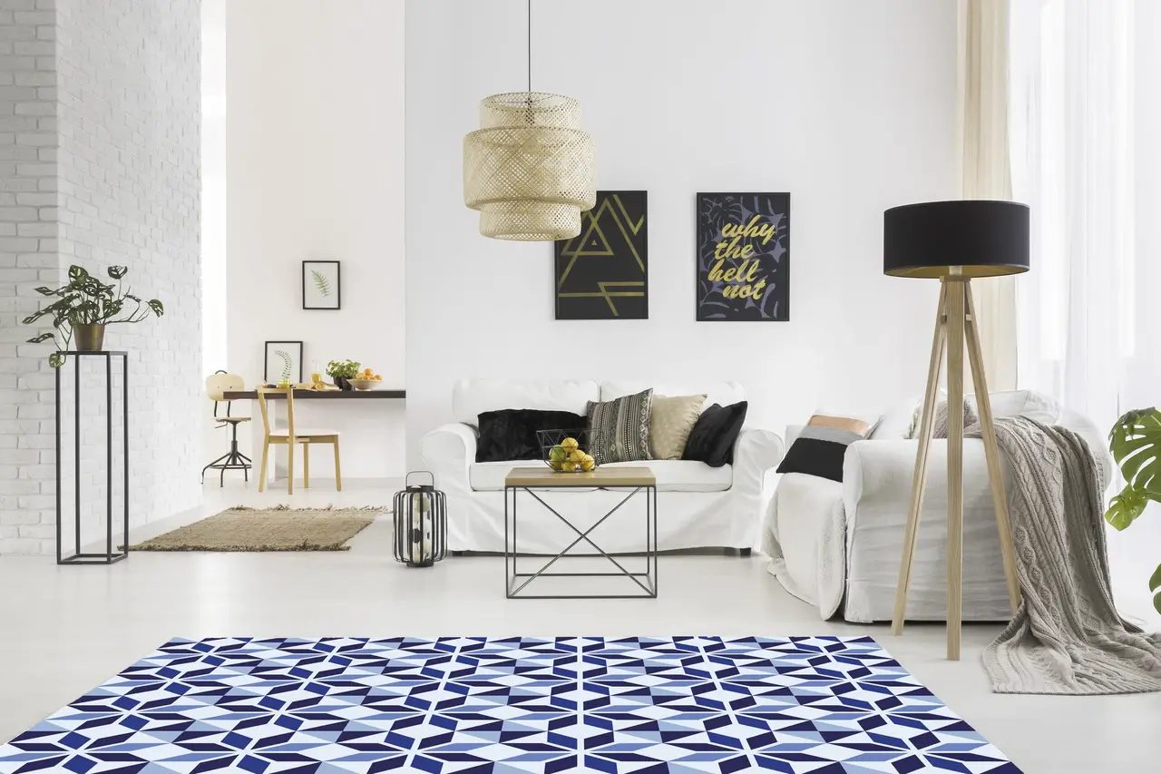 Vinyl rug | Mavi tile pattern rug Vinyl rug | Mavi tile pattern rug