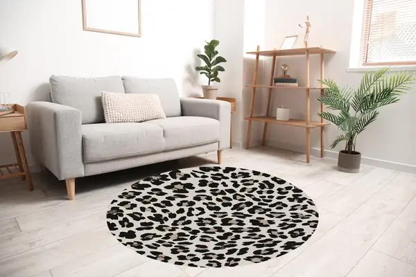 floorevents.com Vloerkleed vinyl rond | Panter grey