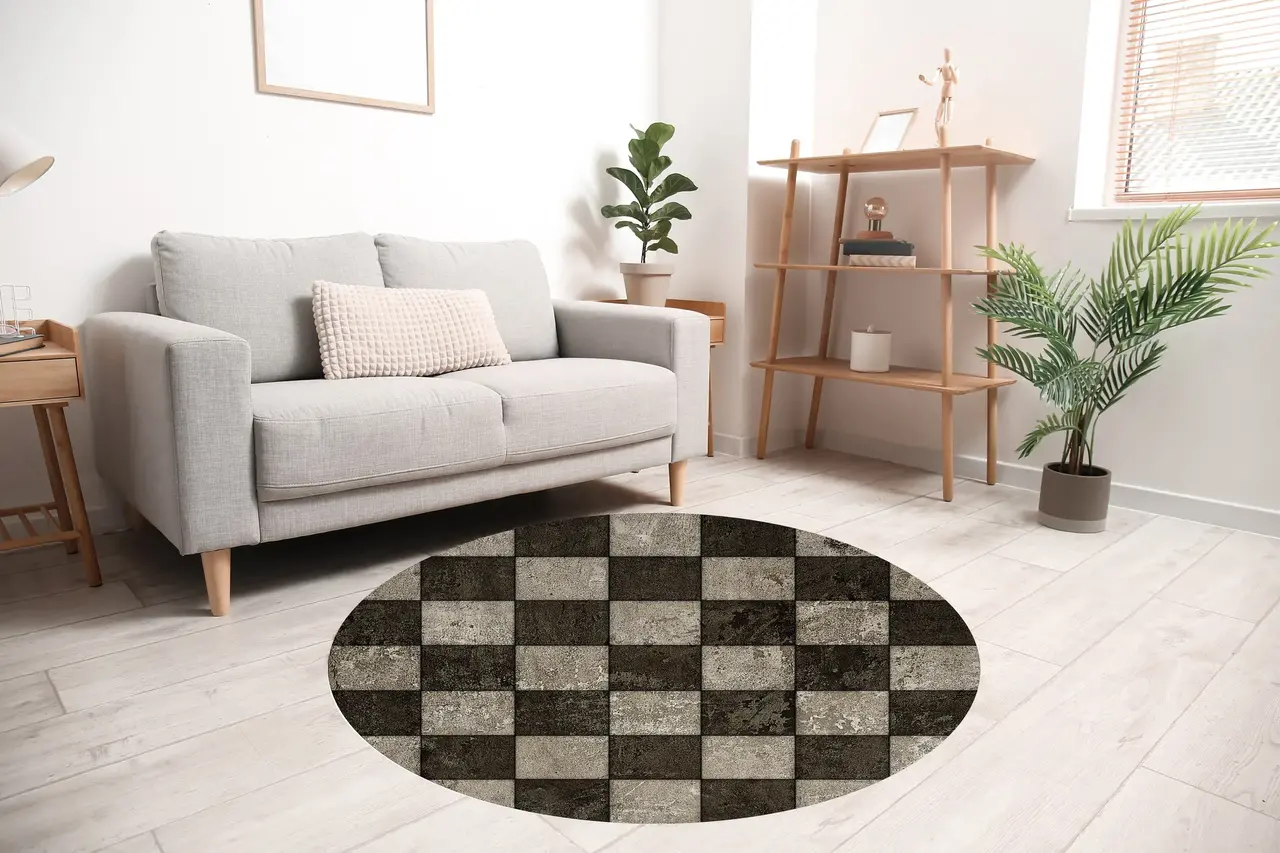floorevents.com Vloerkleed vinyl rond | Misty Grey
