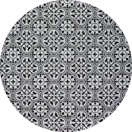 floorevents.com Round vinyl rug | Grey Mosaic