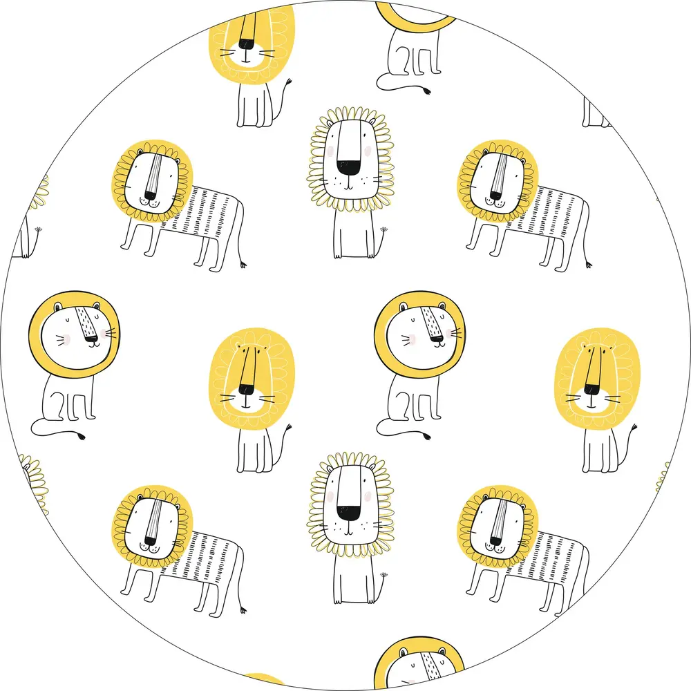 children's room rug round | lion children's room rug round | lion