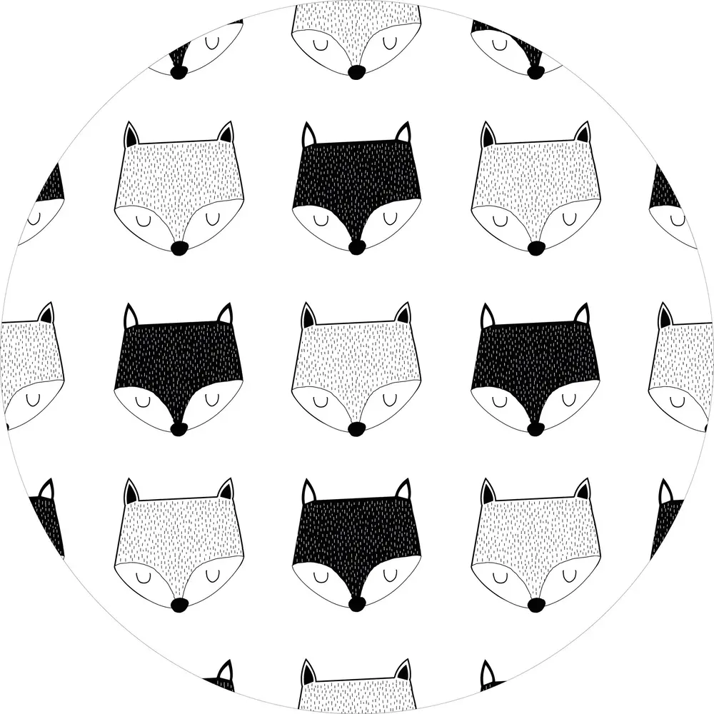 Kinderkamer kleed vinyl rond | Foxy Kinderkamer kleed vinyl rond | Foxy