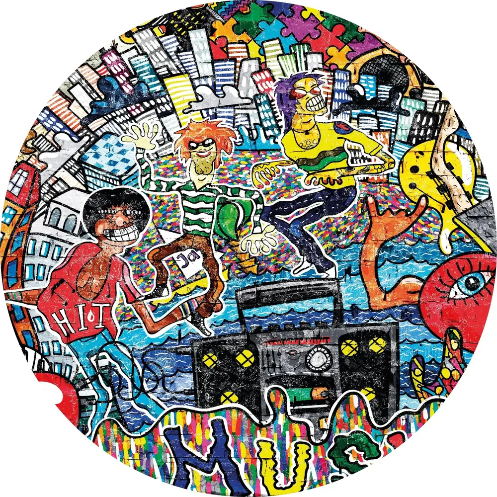 floorevents.com Round vinyl rug  | Graffiti art |