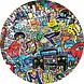 floorevents.com Round vinyl rug  | Graffiti art |