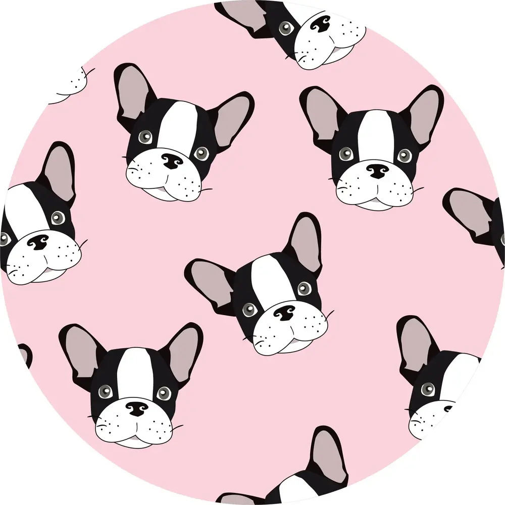 Rug vinyl round | Frenchie Rug vinyl round | Frenchie