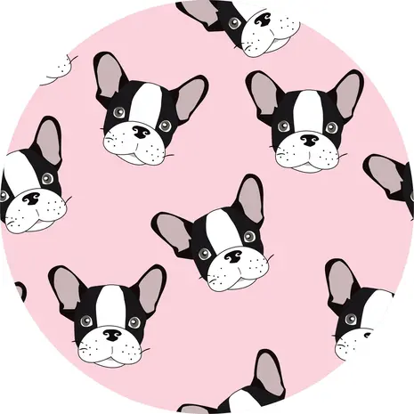 Vloerkleed vinyl rond | Frenchie Vloerkleed vinyl rond | Frenchie