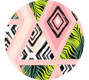 Vinyl round rug|  Pink Jungle Vinyl round rug|  Pink Jungle