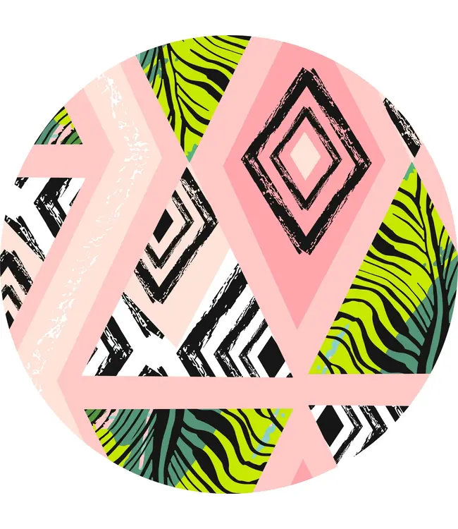 vloerkledenopvinyl Vloerkleed vinyl rond|  Pink jungle