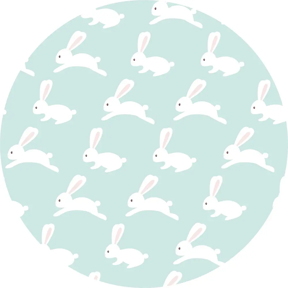 Vloerkleed vinyl rond | Konijn Vloerkleed vinyl rond | Konijn