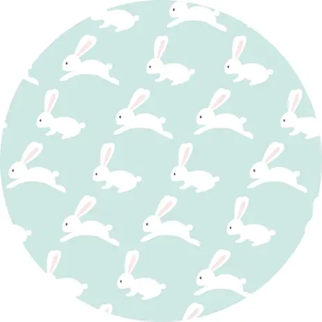 Vloerkleed vinyl rond | Konijn Vloerkleed vinyl rond | Konijn