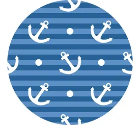 Vinyl rug round | navy