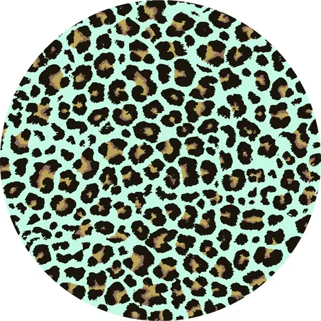 Vloerkleed vinyl rond | Panter aqua Vloerkleed vinyl rond | Panter aqua
