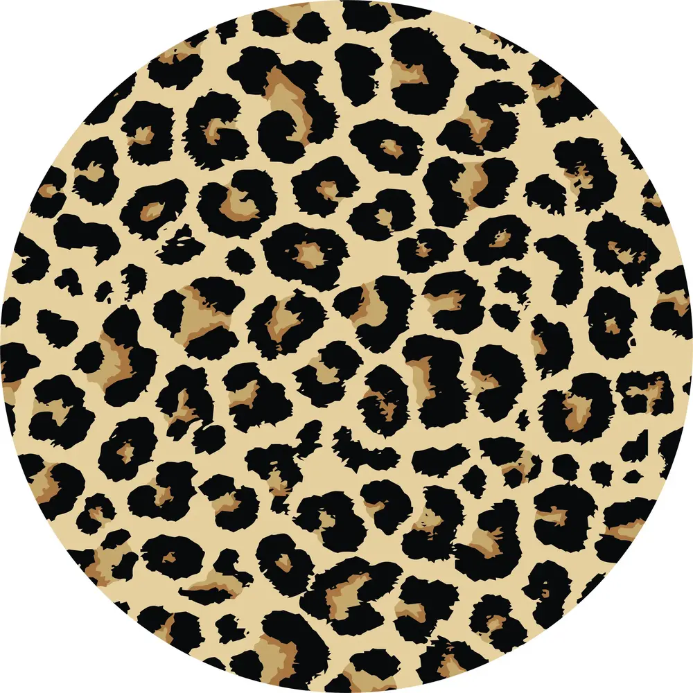 Floor rug vinyl round | Leopard Floor rug vinyl round | Leopard