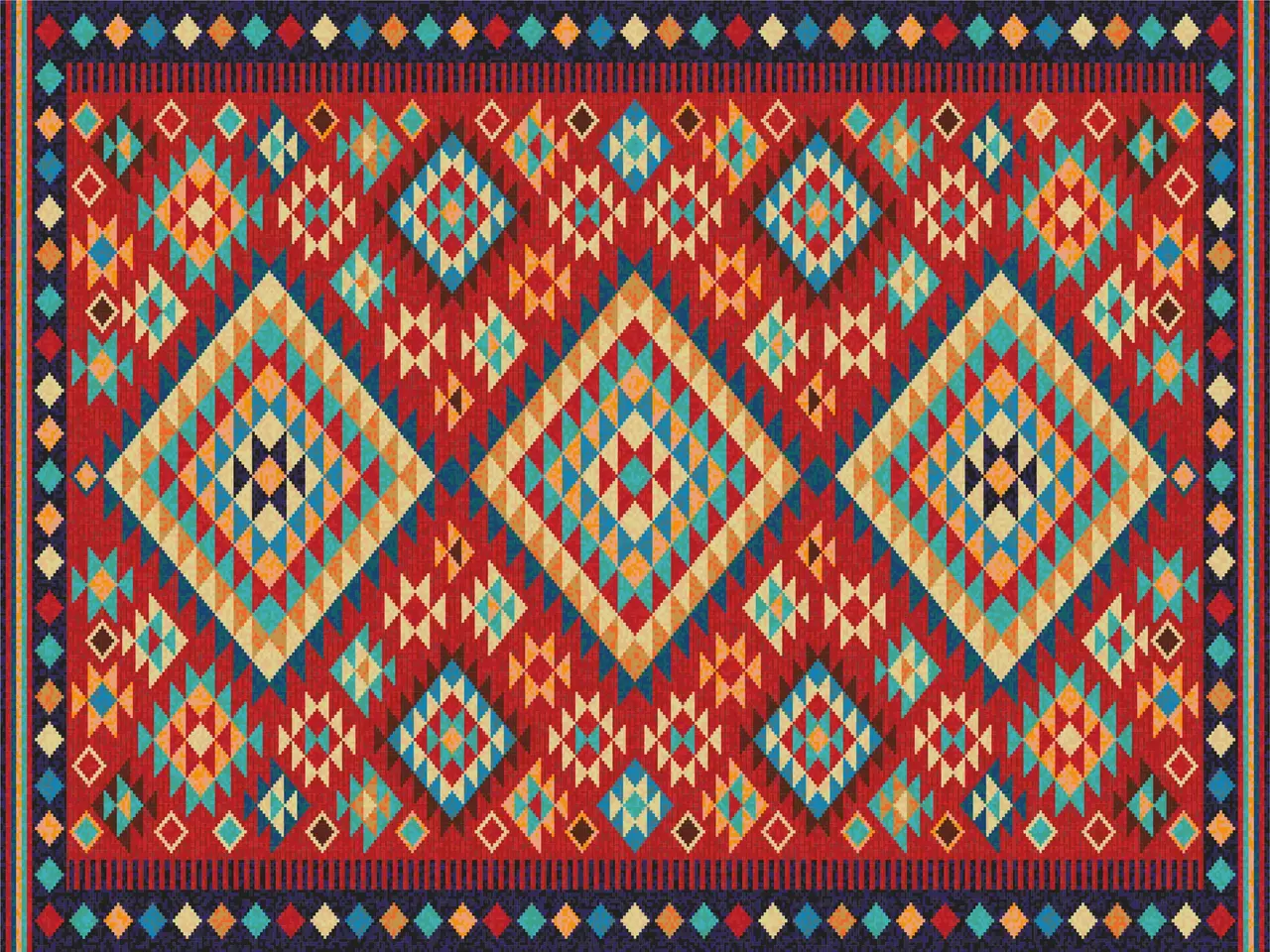 Vinyl rug | Hippie