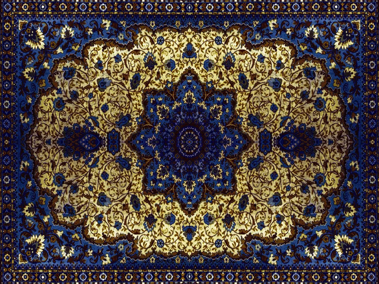 floorevents.com Vloerkleed vinyl | Persia Blauw/Goud