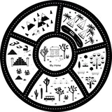 Speelkleed | stad zwart-wit rond Speelkleed | stad zwart-wit rond